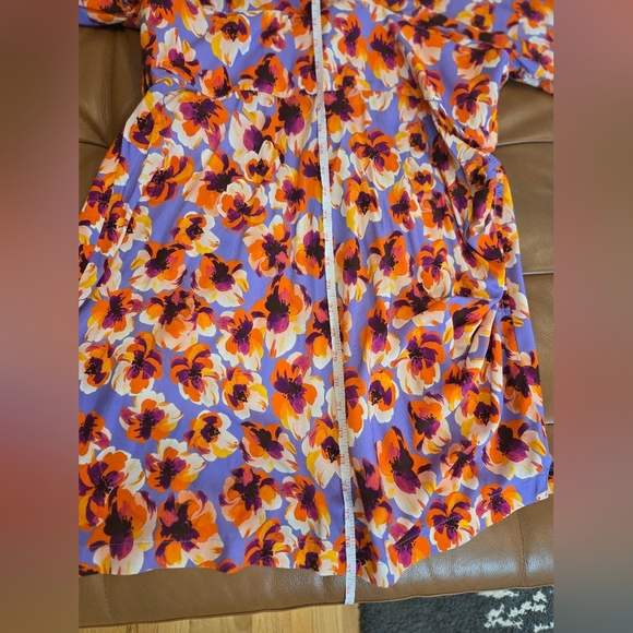 Nwot Smythe Floral Drapped Long Sleeve Dress Sz 12 In Viscose - Picture 12 of 16